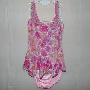 Fina Pink Flowers Skirted Leotard LA